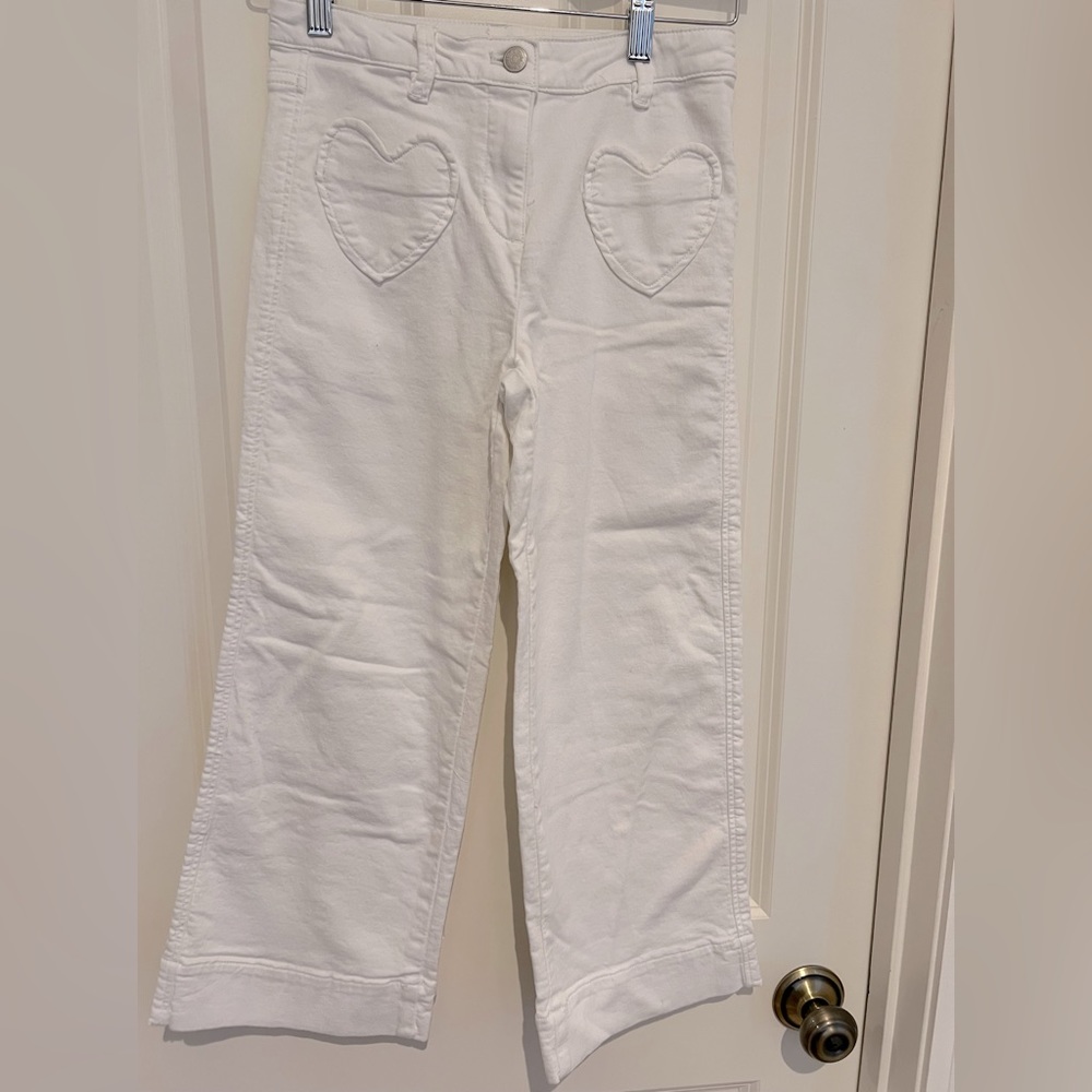 Wide leg, heart pockets, crewcuts by jcrew white jeans.